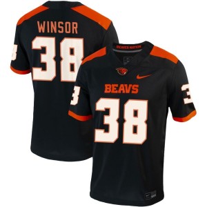 AJ Winsor Oregon State Beavers Nike NIL Replica Football Jersey - Black