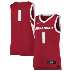 #1 Arkansas Razorbacks Nike Youth Team Replica Basketball Jersey - Cardinal