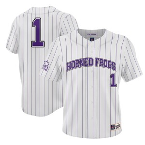#1 TCU Horned Frogs ProSphere Baseball Jersey - White