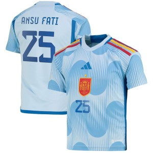 Ansu Fati Spain National Team adidas Youth 2022/23 Away Replica Jersey - Blue