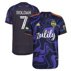 Cristian Roldan Seattle Sounders FC adidas 2021 The Jimi Hendrix Kit Authentic Player Jersey - Purple