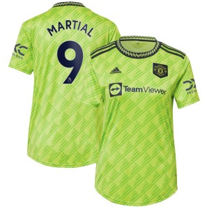 Anthony Martial Manchester United adidas Women's 2022/23 Third Replica Player Jersey - Neon Green