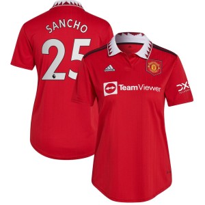 Jadon Sancho Manchester United adidas Women's 2022/23 Home Replica Player Jersey - Red