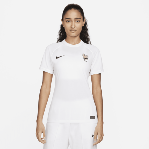 FFF 2022 Stadium Away Women's Nike Dri-FIT Soccer Jersey - White/Pink Glaze/Blackened Blue