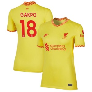 Cody Gakpo Liverpool Nike Women's 2021/22 Third Breathe Stadium Jersey - Yellow