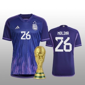Argentina Nahuel Molina Away Jersey 2022 World Cup Kit