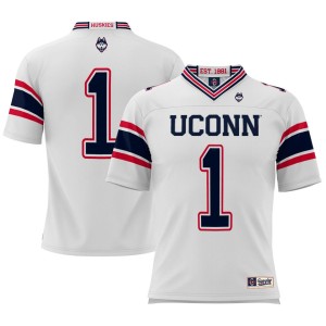 #1 UConn Huskies ProSphere Youth Football Jersey - White