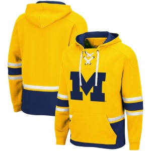 Michigan Wolverines Colosseum Lace Up 3.0 Pullover Hoodie - Maize