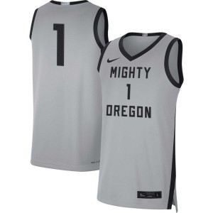 #1 Oregon Ducks Nike Limited Basketball Jersey - Gray/Black