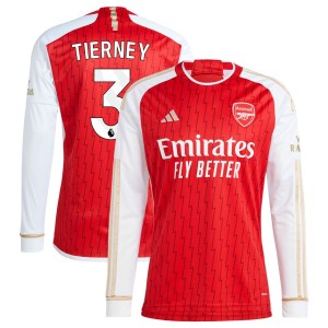 Kieran Tierney  Arsenal adidas 2023/24 Home Replica Long Sleeve Jersey - Red