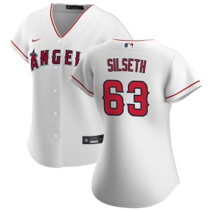 Chase Silseth Los Angeles Angels Nike Women's Home Replica Jersey - White