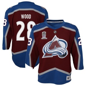 Miles Wood Colorado Avalanche Youth Home 2022 Stanley Cup Champions Premier Jersey - Burgundy
