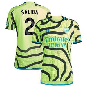 William Saliba  Arsenal adidas 2023/24 Away Replica Jersey - Yellow