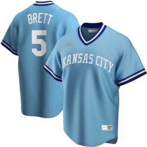 Men's Kansas City Royals George Brett Light Blue Road Cooperstown Collection Team Jersey