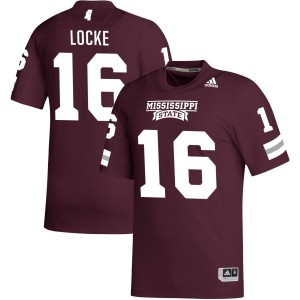 Braedyn Locke Mississippi State Bulldogs adidas NIL Replica Football Jersey - Maroon