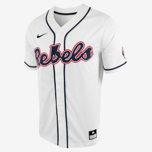 Ole Miss Rebels Men's Nike Dri-FIT College Replica Baseball Jersey - White