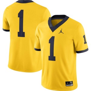 #1 Michigan Wolverines Jordan Brand Alternate Game Jersey - Maize