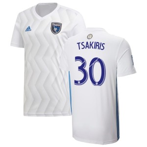 Niko Tsakiris San Jose Earthquakes adidas 2019 Replica Secondary Jersey - White