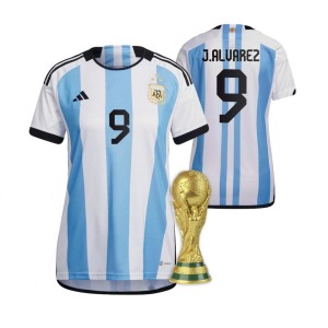 Women's Argentina Julian Alvarez 2022 World Cup Champions Home Jersey