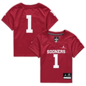 #1 Oklahoma Sooners Jordan Brand Toddler Untouchable Football Jersey - Crimson