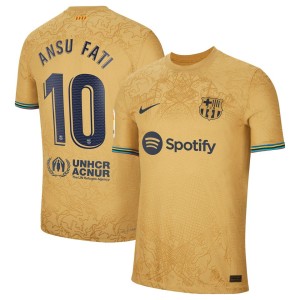 Ansu Fati Barcelona Nike 2022/23 Away Vapor Match Authentic Player Jersey - Yellow