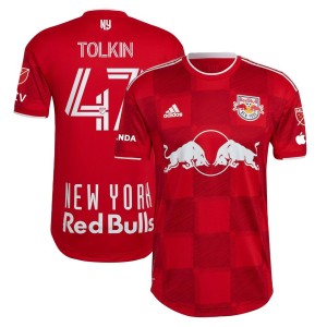 John Tolkin New York Red Bulls adidas 2023 1Ritmo Authentic Player Jersey - Red