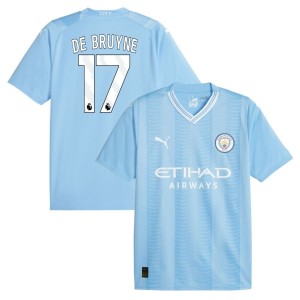 Kevin De Bruyne  Manchester City Puma 2023/24 Home Replica Jersey - Sky Blue