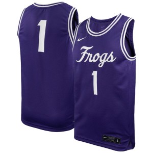 #1 TCU Horned Frogs Nike Team Replica Basketball Jersey - Purple