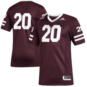 #20 Mississippi State Bulldogs adidas Premier Strategy Football Jersey - Maroon