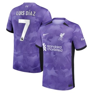 Luis Diaz Liverpool Nike Youth 2023/24 Third Stadium Replica Player Jersey - Purple