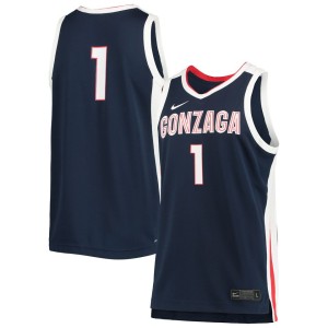#1 Gonzaga Bulldogs Nike Replica Basketball Jersey - Navy