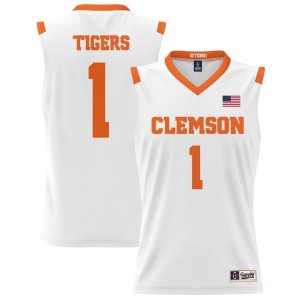 #1 Clemson Tigers ProSphere Youth Basketball Jersey - White