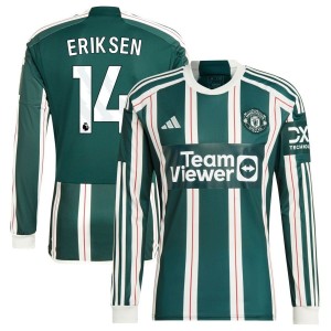 Christian Eriksen  Manchester United adidas 2023/24 Away Long Sleeve Replica Jersey - Green
