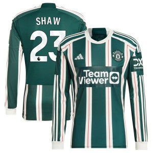 Luke Shaw  Manchester United adidas 2023/24 Away Long Sleeve Replica Jersey - Green