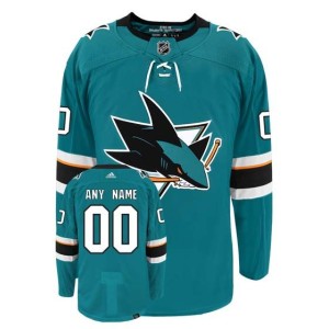 Customizable San Jose Sharks Adidas Primegreen Authentic NHL Hockey Jersey