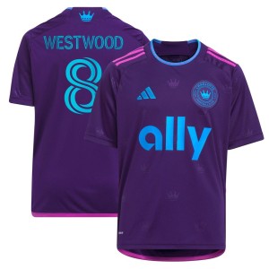 Ashley Westwood Charlotte FC adidas Youth 2023 Crown Jewel Kit Replica Jersey - Purple