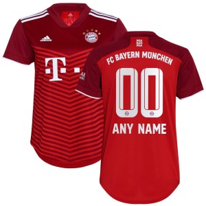 Bayern Munich adidas Women's 2021/22 Home Replica Custom Jersey - Red