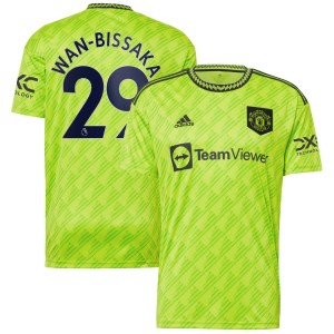 Aaron Wan-Bissaka Manchester United adidas 2022/23 Third Replica Player Jersey - Neon Green