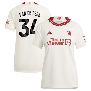 Donny van de Beek  Manchester United adidas 2023/24 Third Replica Jersey - White