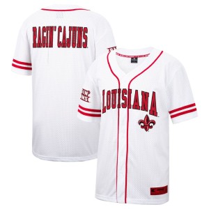 Louisiana Ragin' Cajuns Colosseum Free Spirited Mesh Button-Up Baseball Jersey - White
