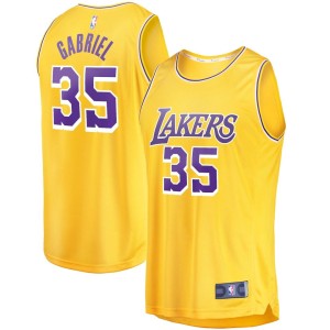 Men's Fanatics Branded Wenyen Gabriel Gold Los Angeles Lakers 2021/22 Fast Break Replica Jersey - Icon Edition