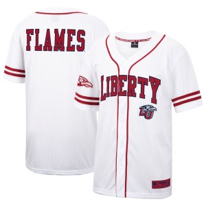 Liberty Flames Colosseum Free Spirited Mesh Button-Up Baseball Jersey - White