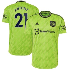Antony Manchester United adidas 2022/23 Third Authentic Player Jersey - Neon Green