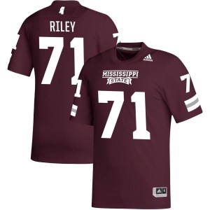 Jim Riley Mississippi State Bulldogs adidas NIL Replica Football Jersey - Maroon