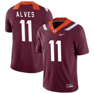 Devin Alves Virginia Tech Hokies Nike NIL Replica Football Jersey - Maroon