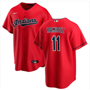 Mens Cleveland Indians Jose Ramirez Cool Base Replica Jersey Red