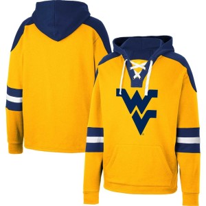 West Virginia Mountaineers Colosseum Lace-Up 4.0 Pullover Hoodie - Gold