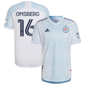 Wyatt Omsberg Chicago Fire adidas 2022 Lakefront Kit Authentic Jersey - White