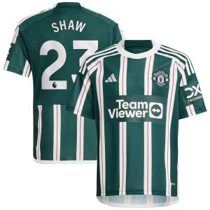 Luke Shaw Manchester United adidas Youth 2023/24 Away Replica Player Jersey - Green
