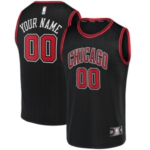 Chicago Bulls Fanatics Branded Fast Break Replica Custom Jersey Black - Statement Edition